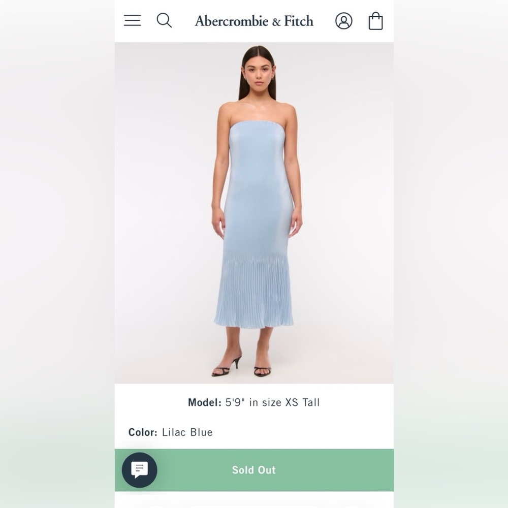NWT Abercrombie Giselle pleat midi dress